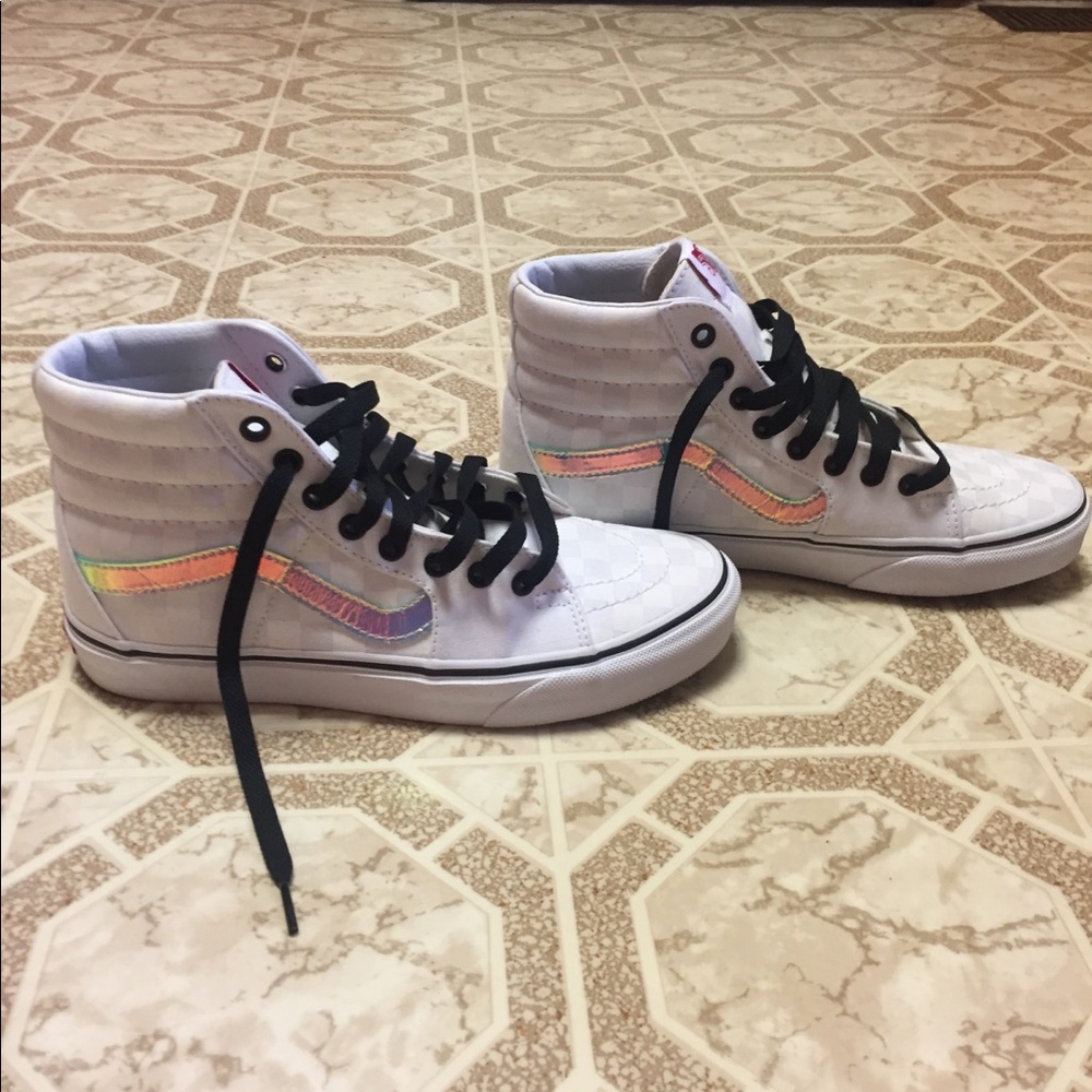 Customized high top Vans size 8